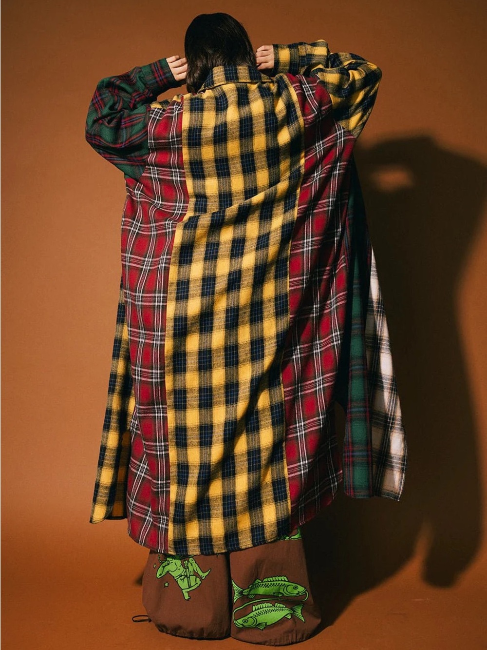 Dressed in LALA Grunge Goddess Flannel in Mixed Patch Plaid - Picture 6 of 8